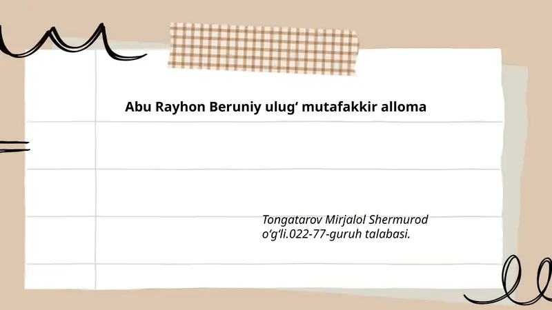 Abu Rayhon Beruniy 1