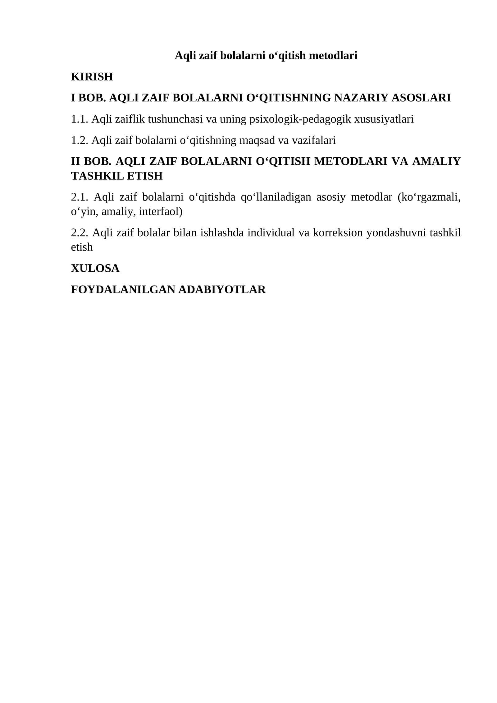 Aqli zaif bolalarni o‘qitish metodlari 1