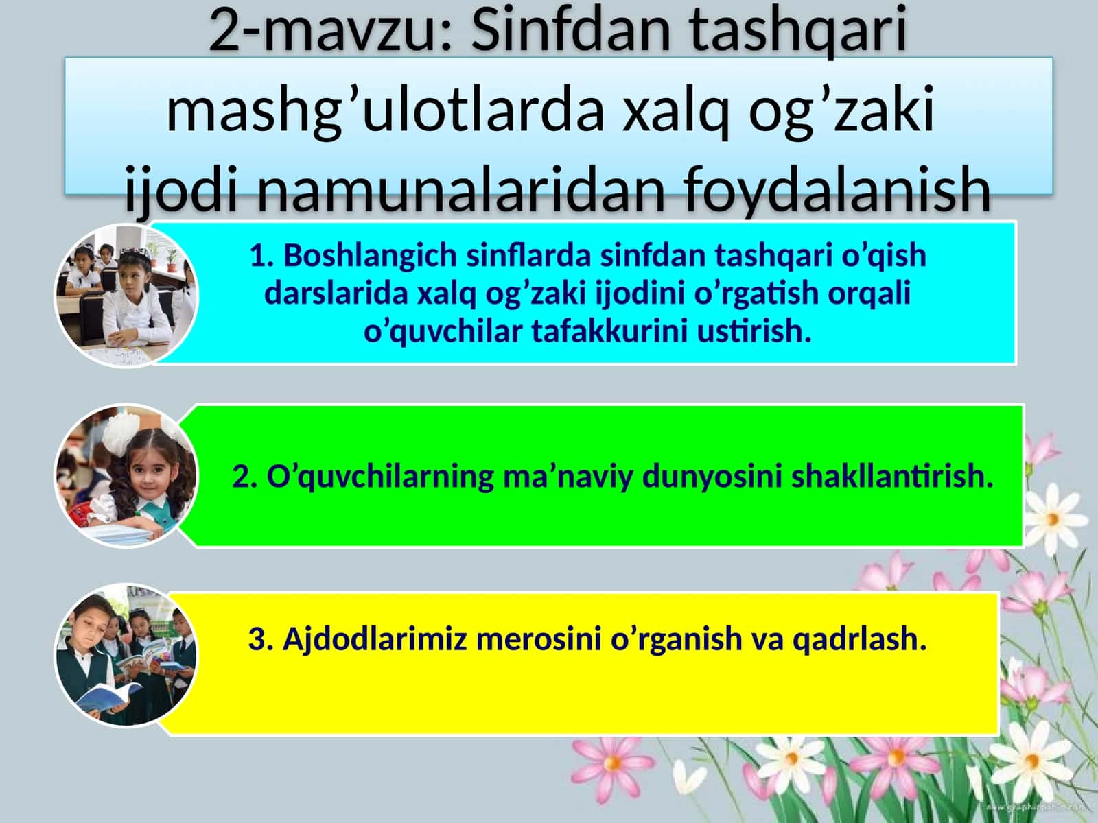 Sinfdan tashqari mashg’ulotlarda xalq og’zakiijodi 1