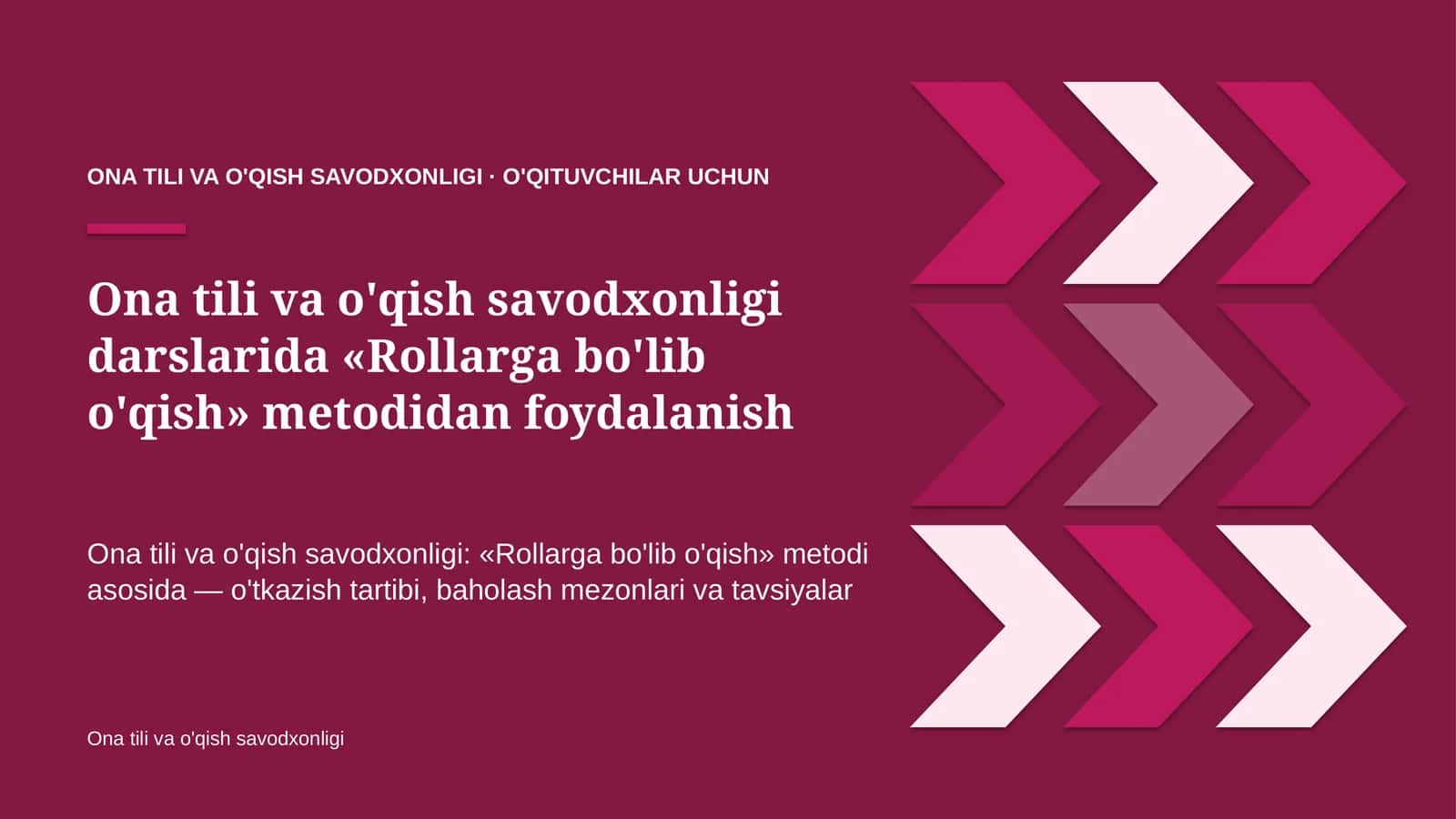 ona tili va o'qish savodxonligi darslarida rollarga bo'lib o'qish metodidan foydalanish 6131 1