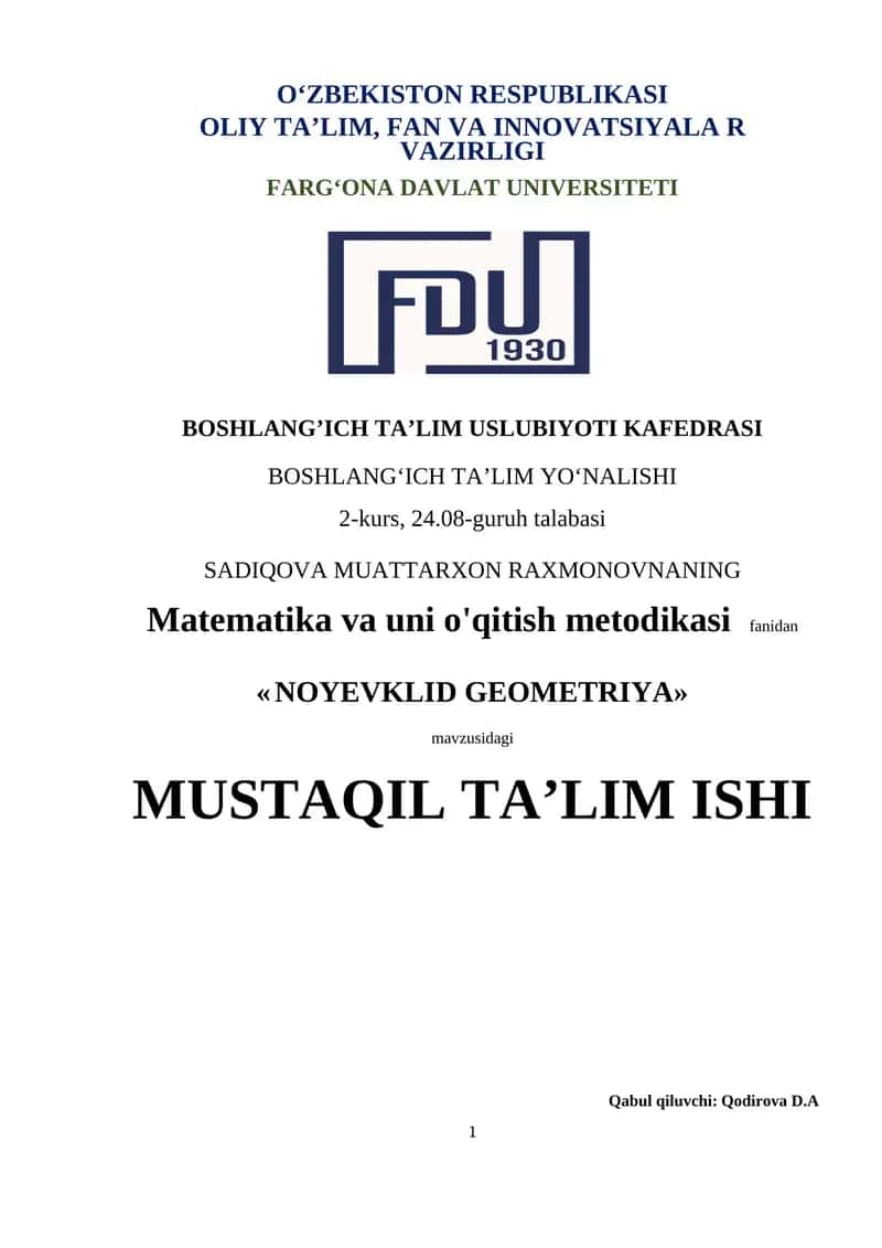 NOYEVKLID GEOMETRIYA 1