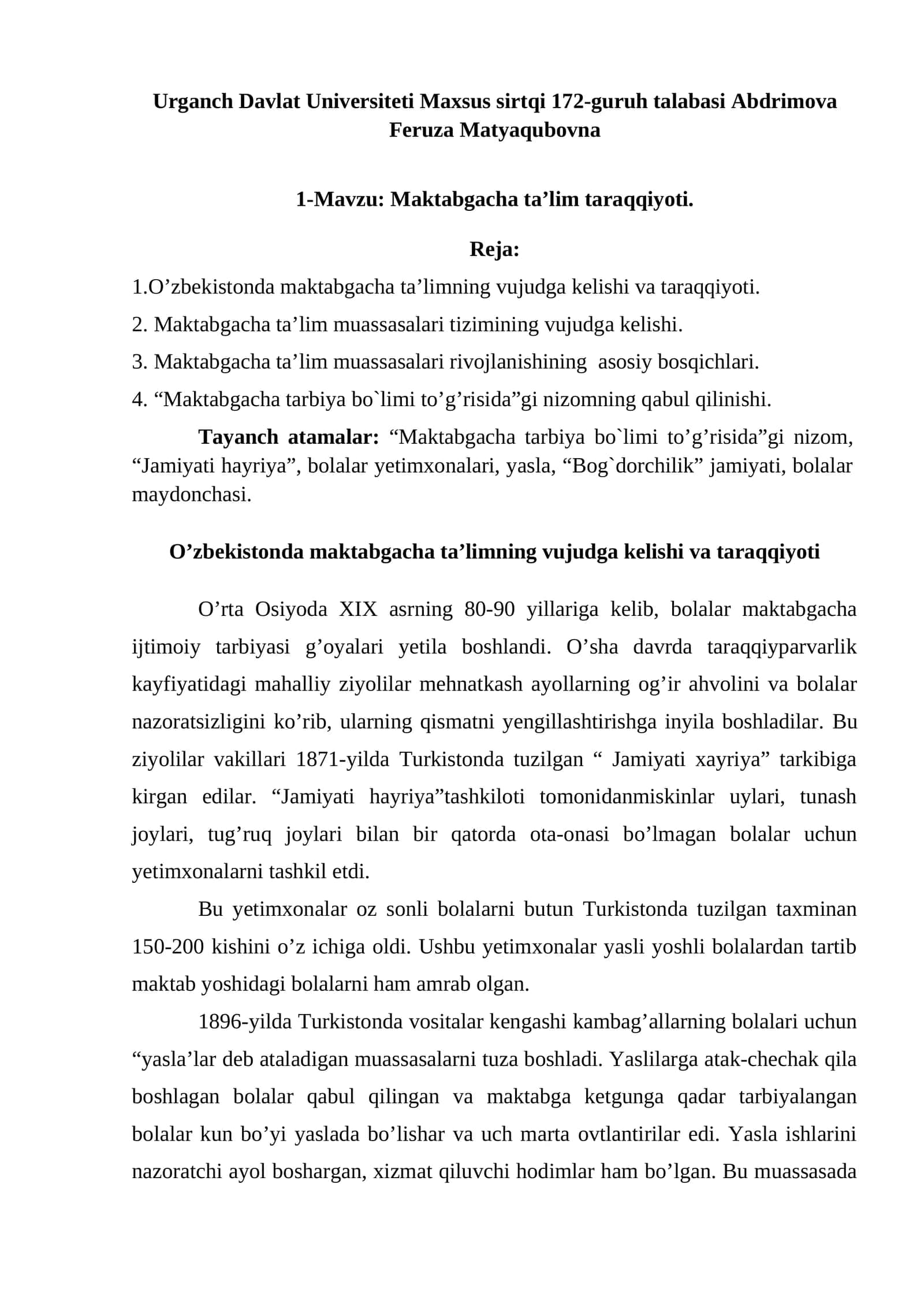 Maktabgacha ta’lim taraqqiyoti 1