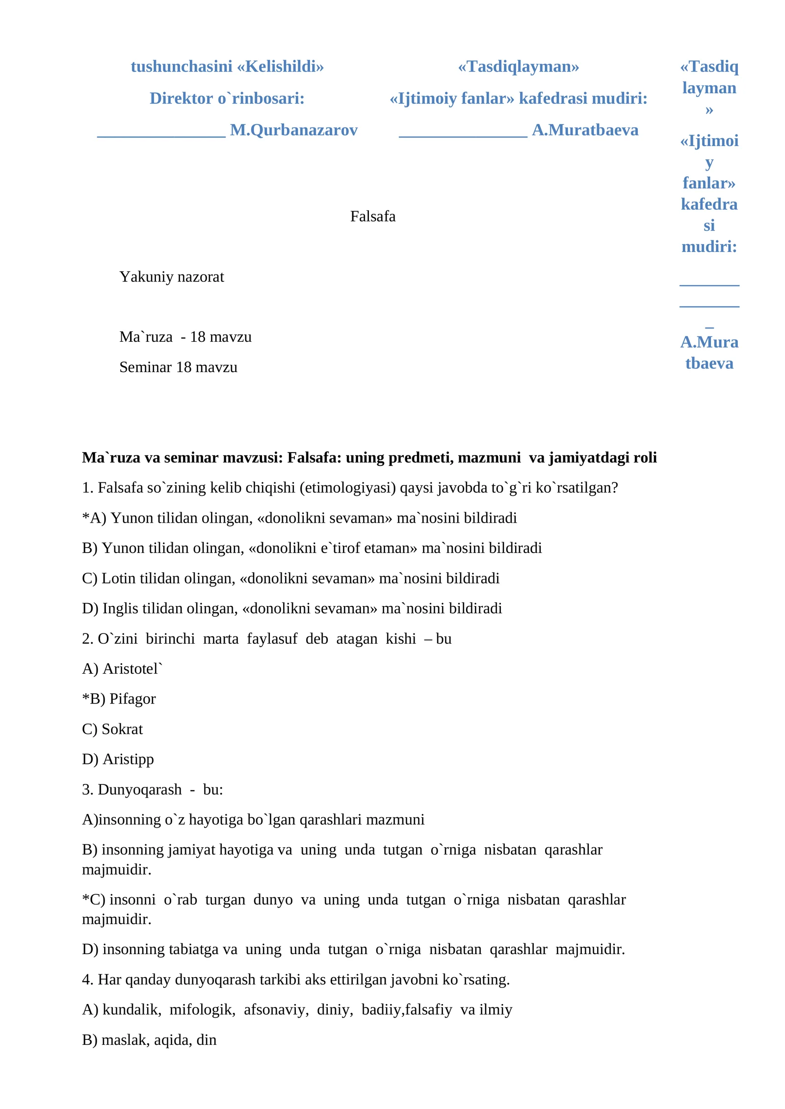 Falsafa 1