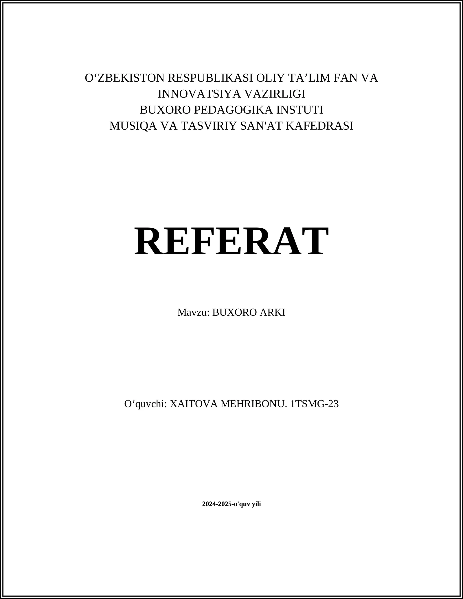 Buxoro Arkining tarixi 1