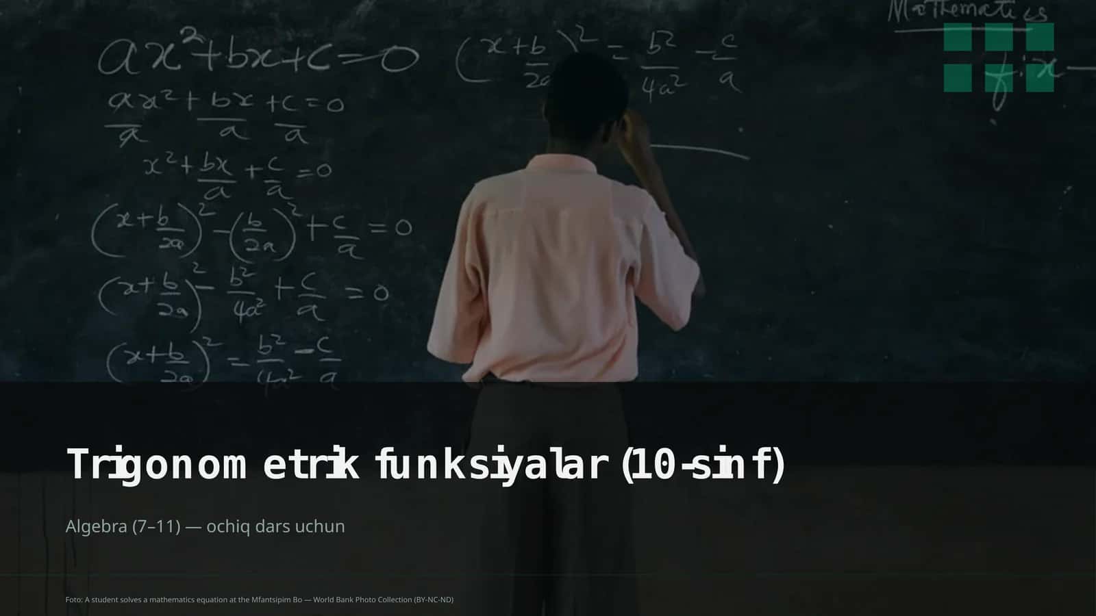 Trigonometrik funksiyalar (10-sinf) 3