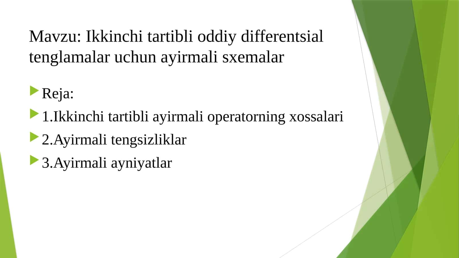 Ikkinchitartibli oddiy differentsial tenglamalar uchun ayirmali sxemalar 1