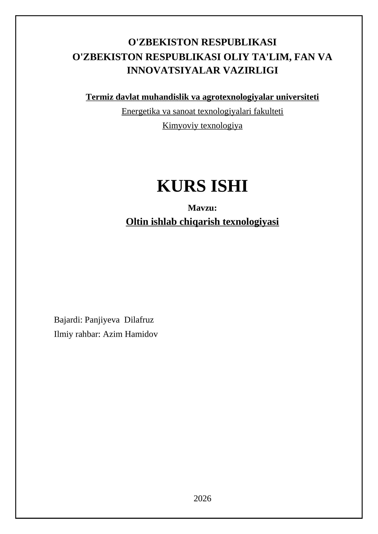 Oltin ishlab chiqarish texnologiyasi 1