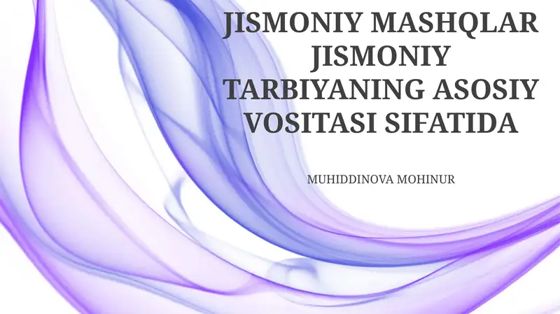 Jismoniy Mashqlar 1