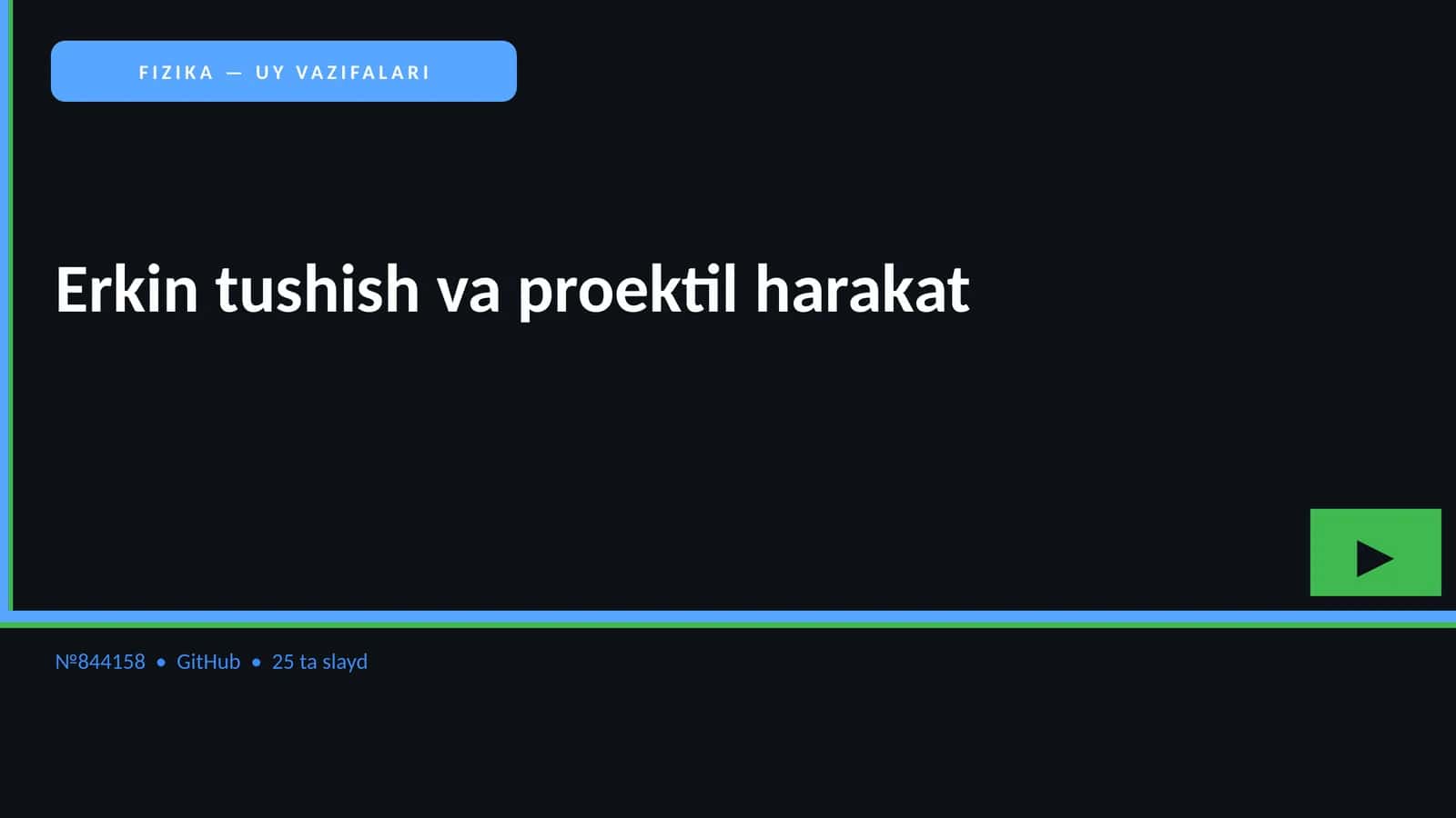 FIZIKA — UY VAZIFALARI 1