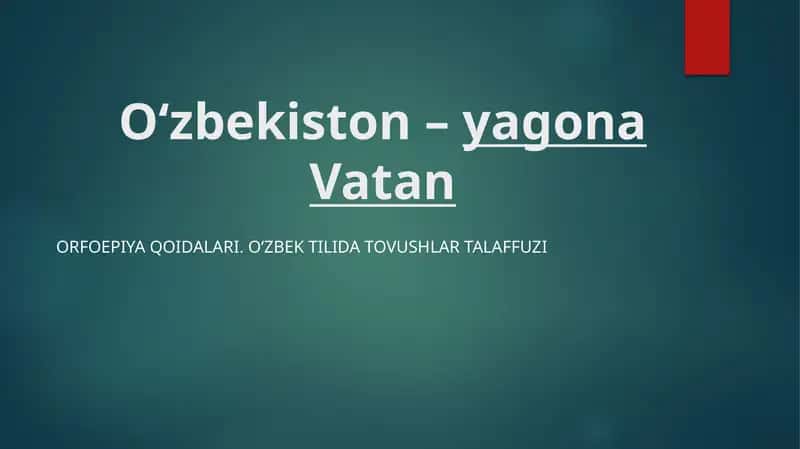 O‘zbekiston–yagonaVatan 1