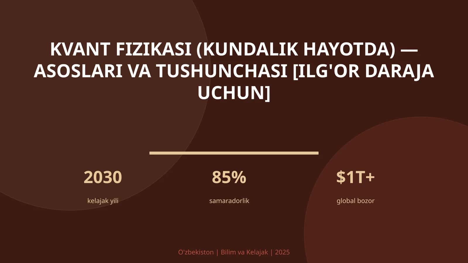 Kvant fizikasi (kundalik hayotda) — asoslari va tushunchasi [ilg'or daraja uchun] 1