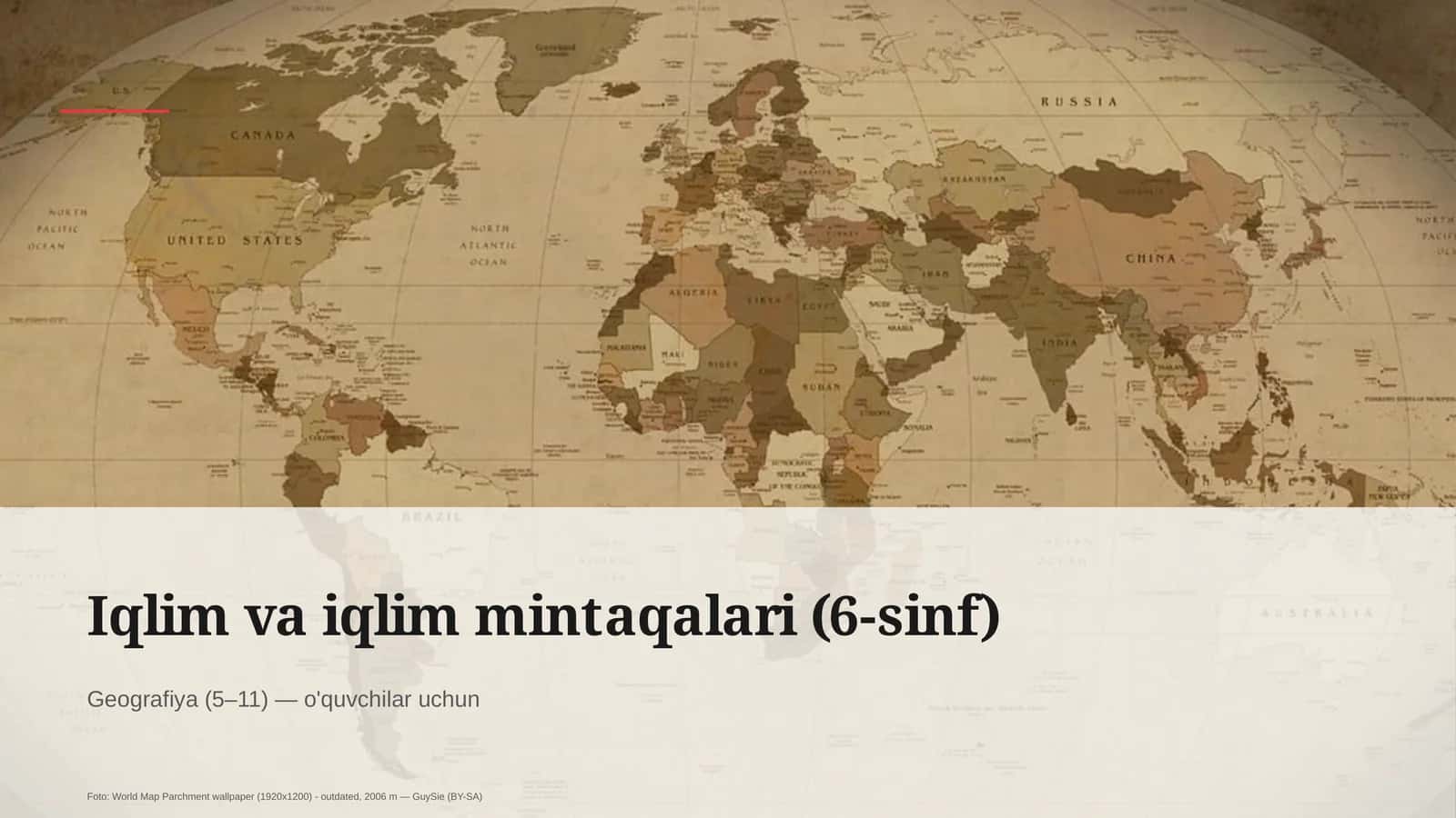 Iqlim va iqlim mintaqalari (6-sinf) 1