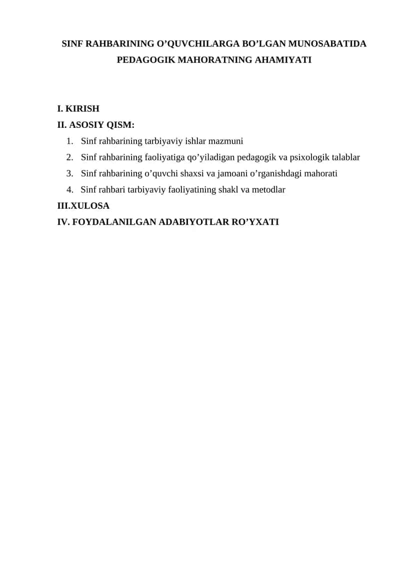 Sinf Rahbarining O’quvchilarga Bo’lgan Munosabatida Pedagogik Mahoratning Ahamiyati 1