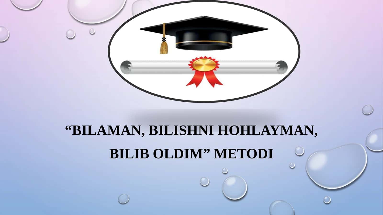 “Bilaman – Bilishni xohlayman – Bilib oldim” metodi 1
