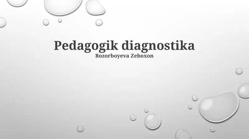 Pedagogik Diagnostika 1