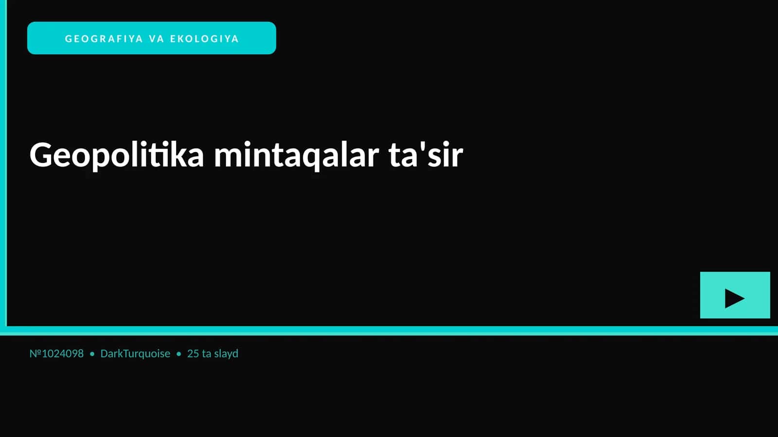 GEOGRAFIYA VA EKOLOGIYA 1
