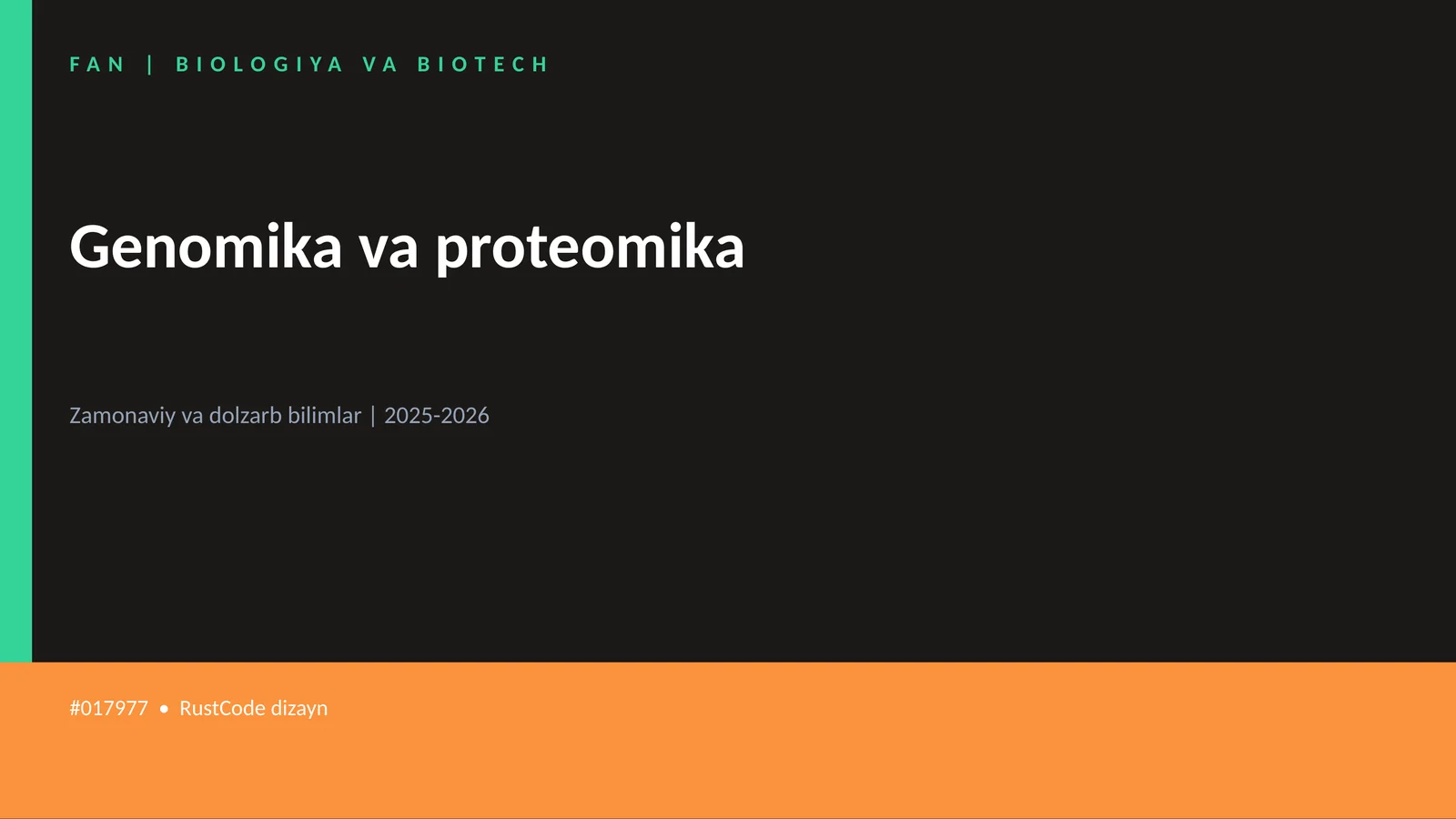 Genomika va proteomika 1
