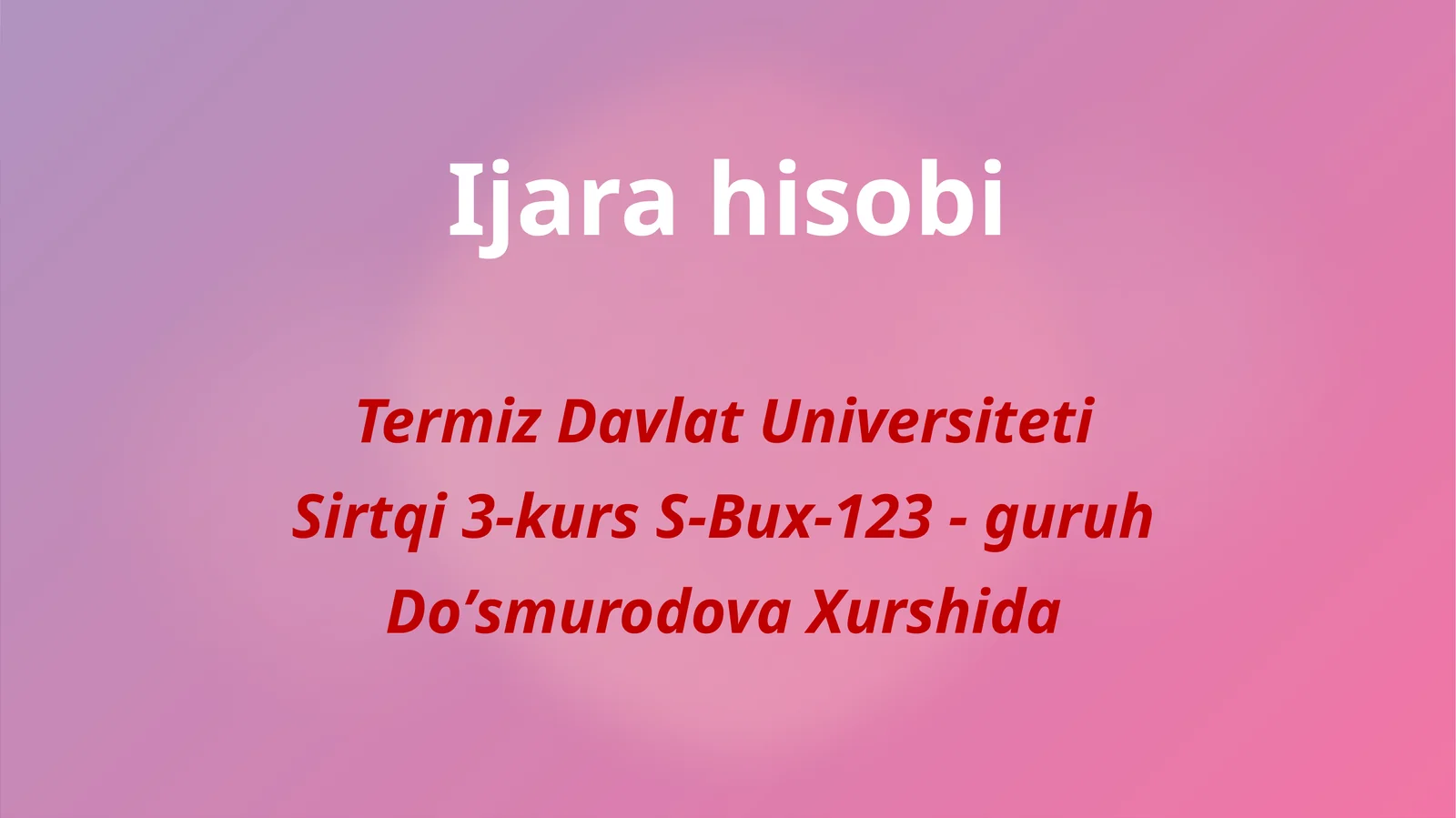 Ijara hisobi 1