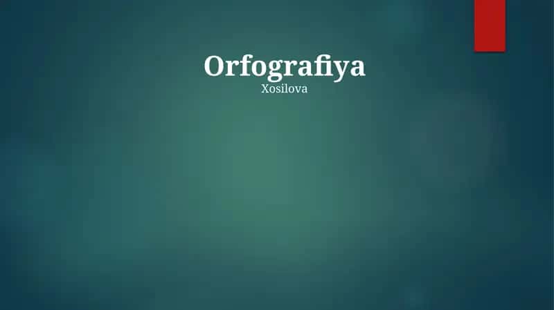 Orfografiya 1