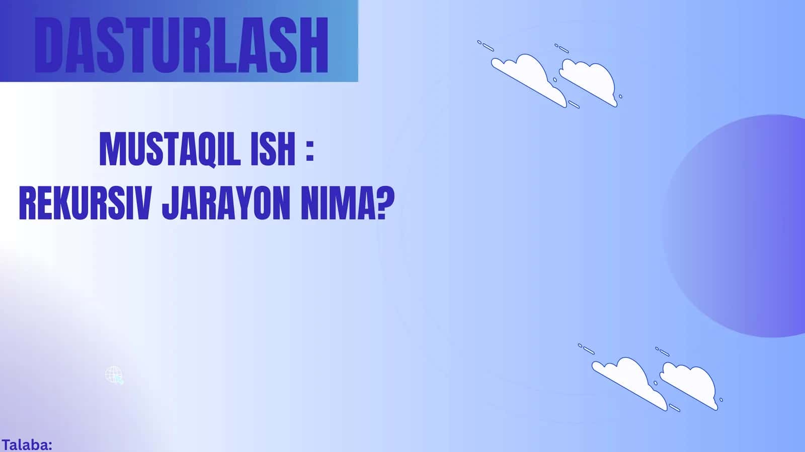 Rekursiv dasturlash 1