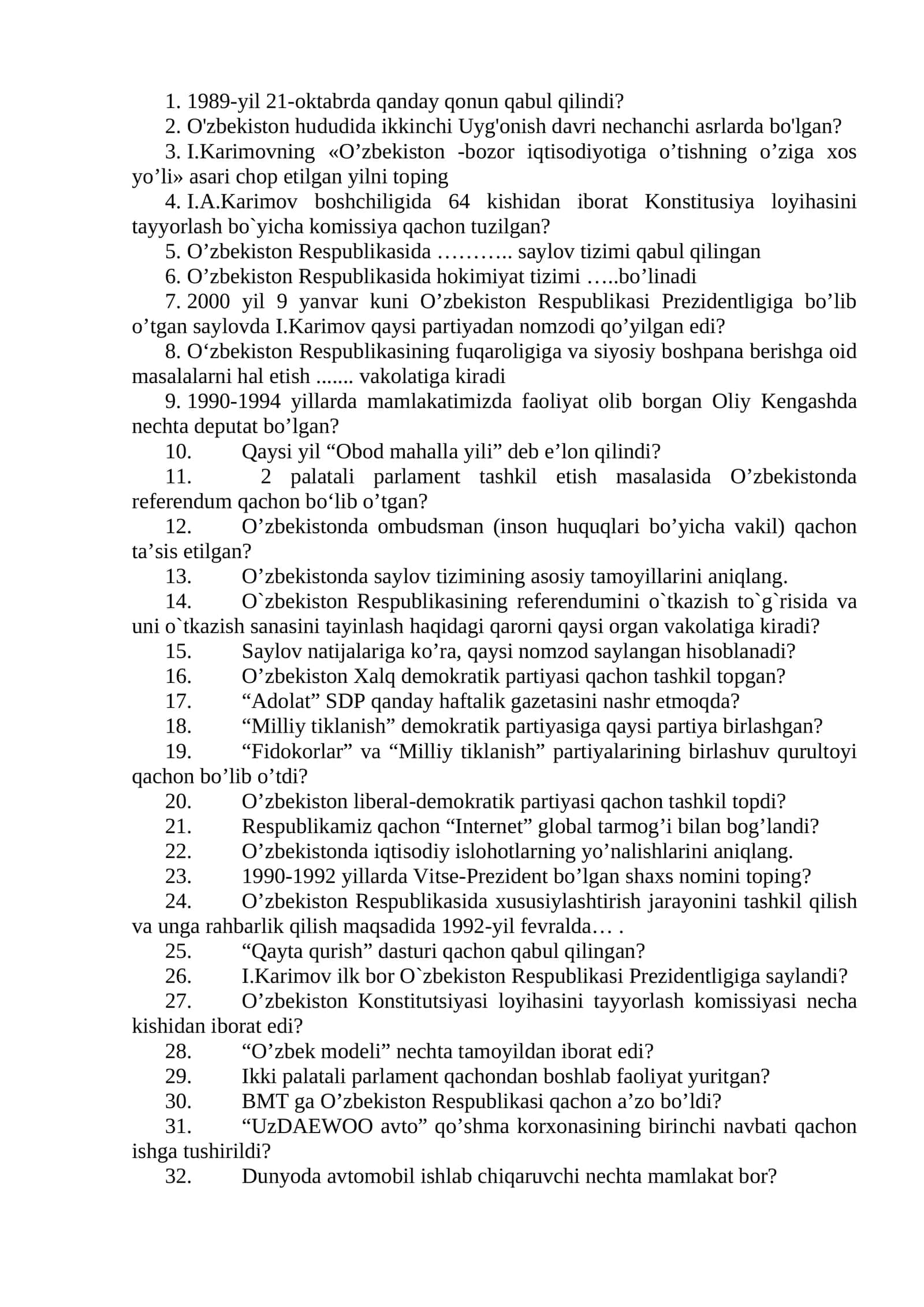 Qonun qabul qilishning tarixi 1