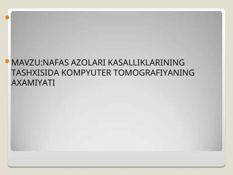 NAFAS AZOLARI KASALLIKLARINING TASHXISIDA KOMPYUTER TOMOGRAFIYANING AXAMIYATI 1