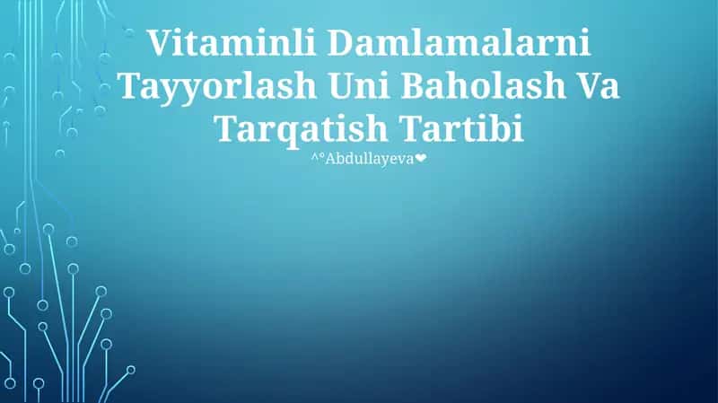 Vitaminli Damlamalarni Tayyorlash Uni Baholash Va Tarqatish Tartibi 1