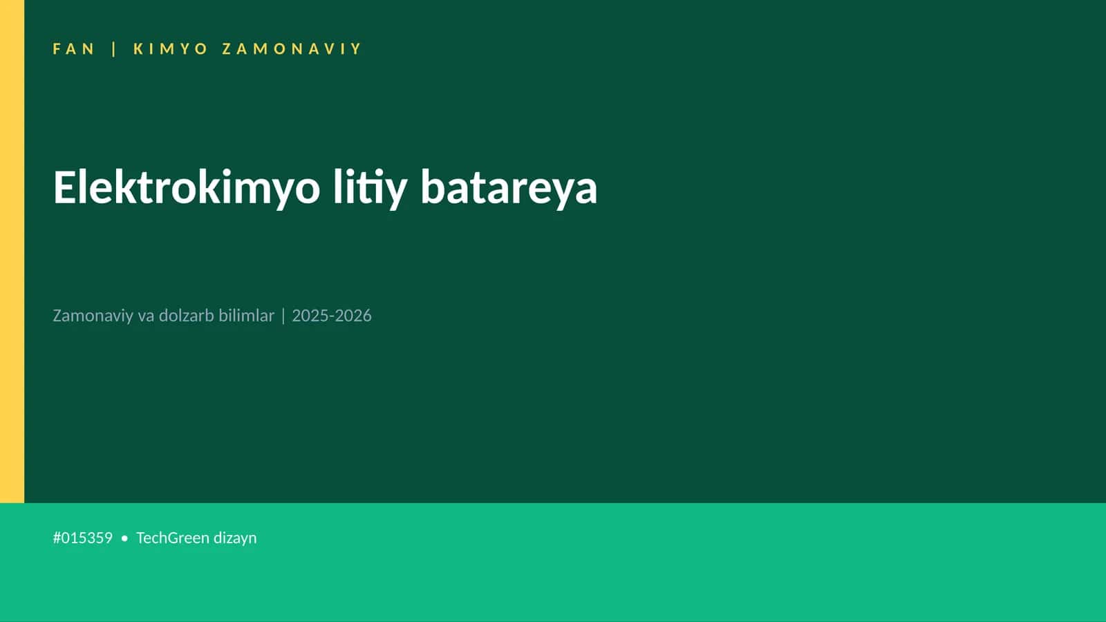 Elektrokimyo litiy batareya 1