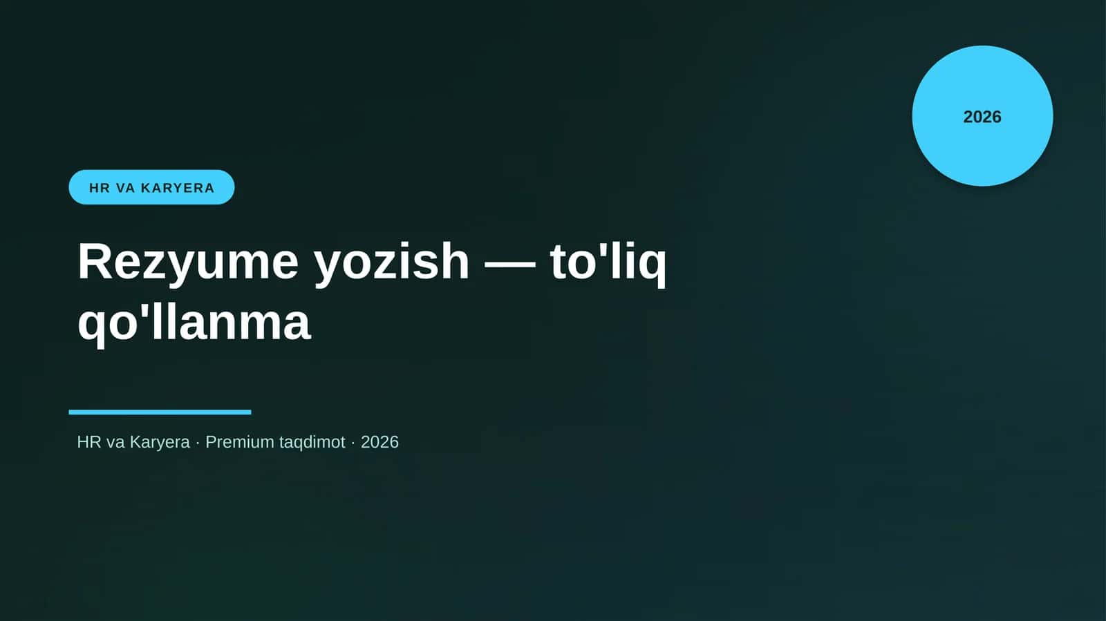 Rezyume yozish — to'liq qo'llanma 1