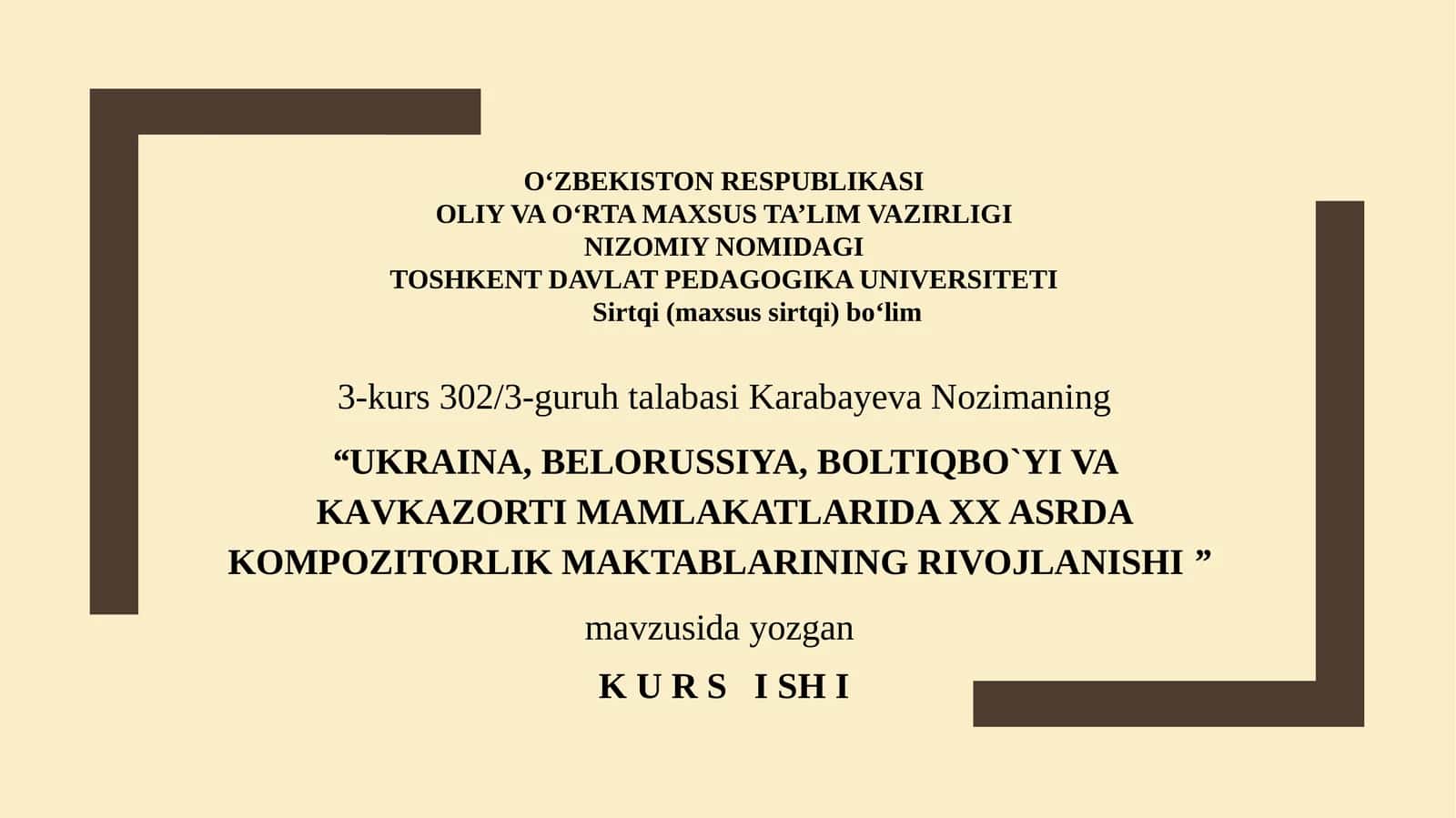 UKRAINA, BELORUSSIYA, BOLTIQBO`YI VA KАVKAZORTI MAMLAKATLARIDA XX ASRDA KOMPOZITORLIK MAKTABLARINING RIVOJLANISHI 1