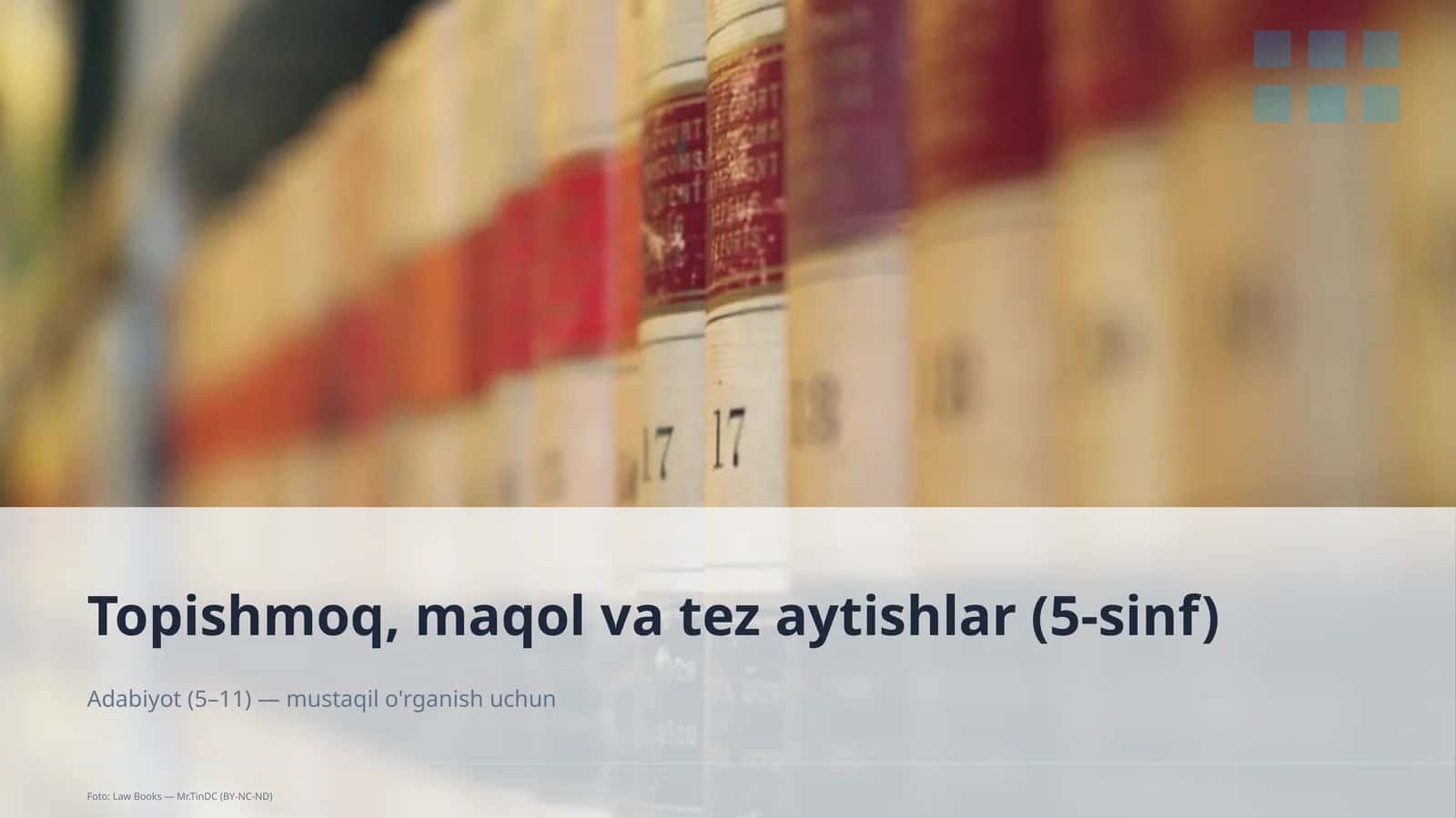 Topishmoq, maqol va tez aytishlar (5-sinf) 1