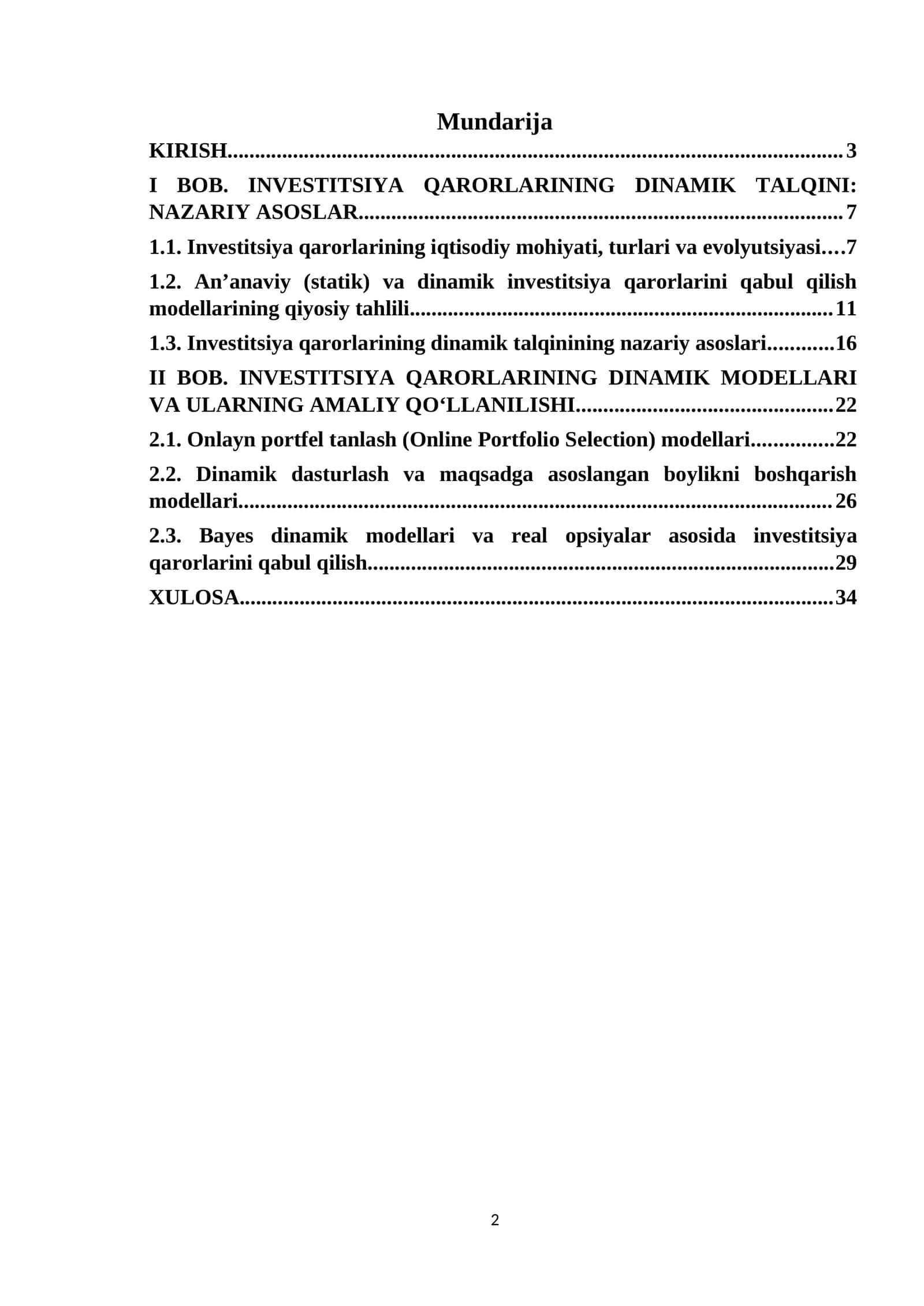 INVESTITSIYA QARORLARINING DINAMIK TALQINI 1