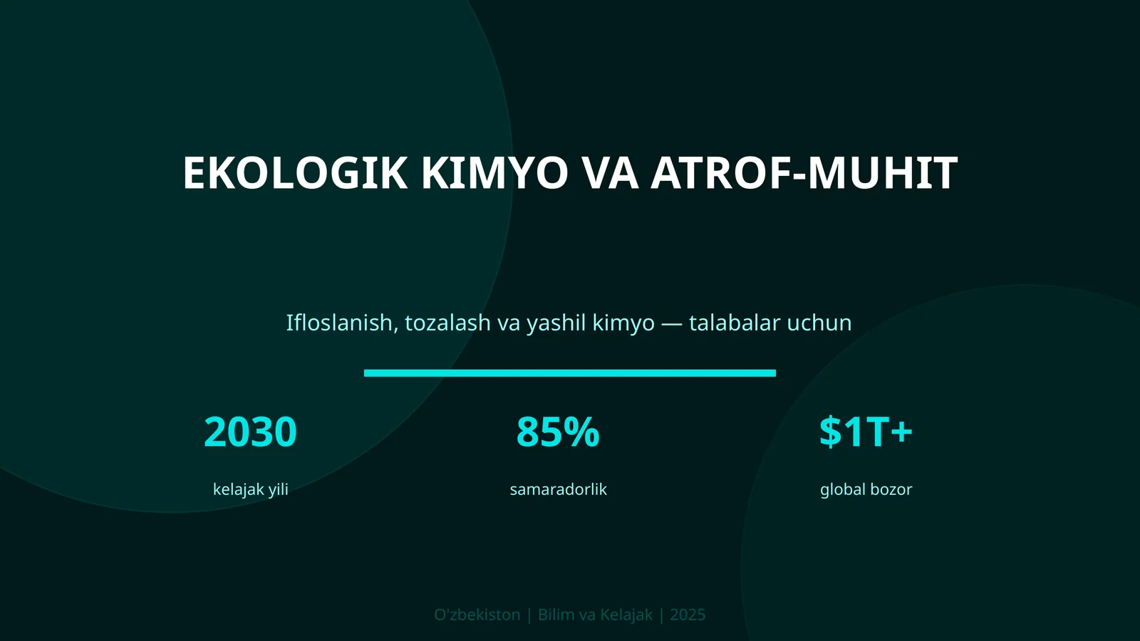 EKOLOGIK KIMYO VA ATROF-MUHIT 1