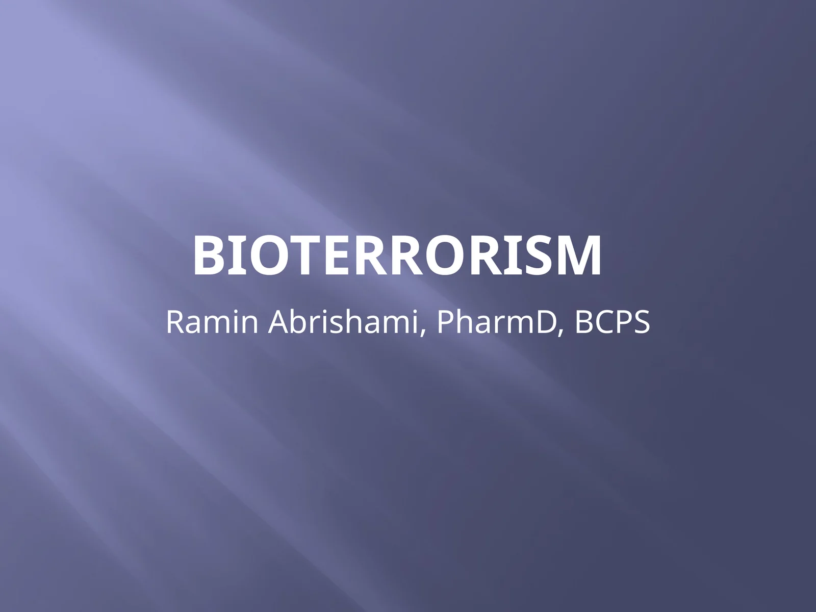 Bioterrorism 1