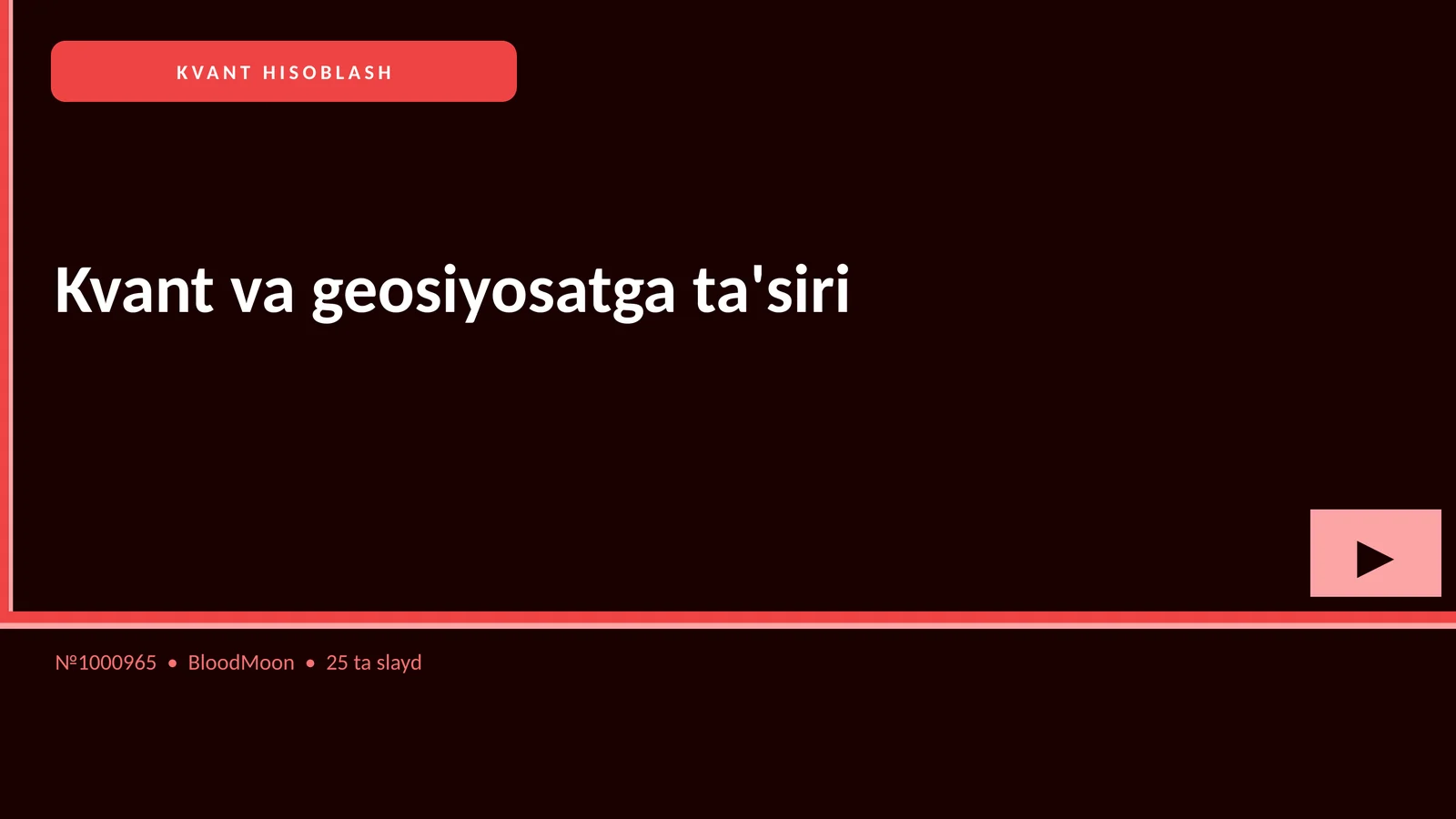 Kvant va geosiyosatga ta'siri 1