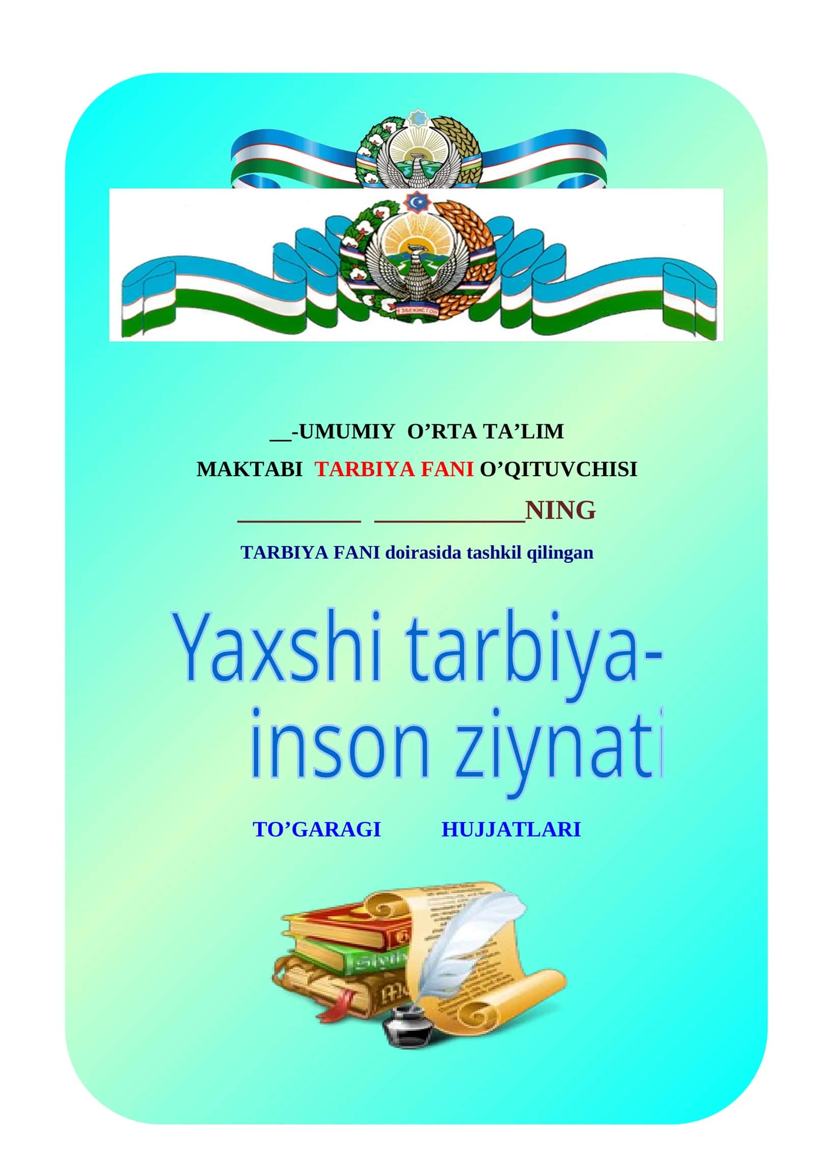 Tarbiya fanidan to'garak. 1