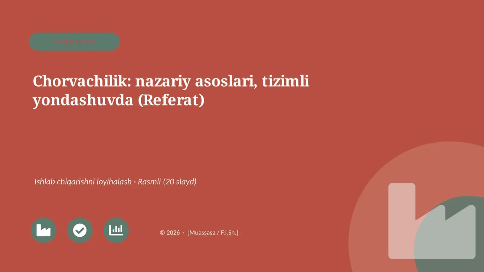 Chorvachilik: nazariy asoslari, tizimli yondashuvda (Referat) 1