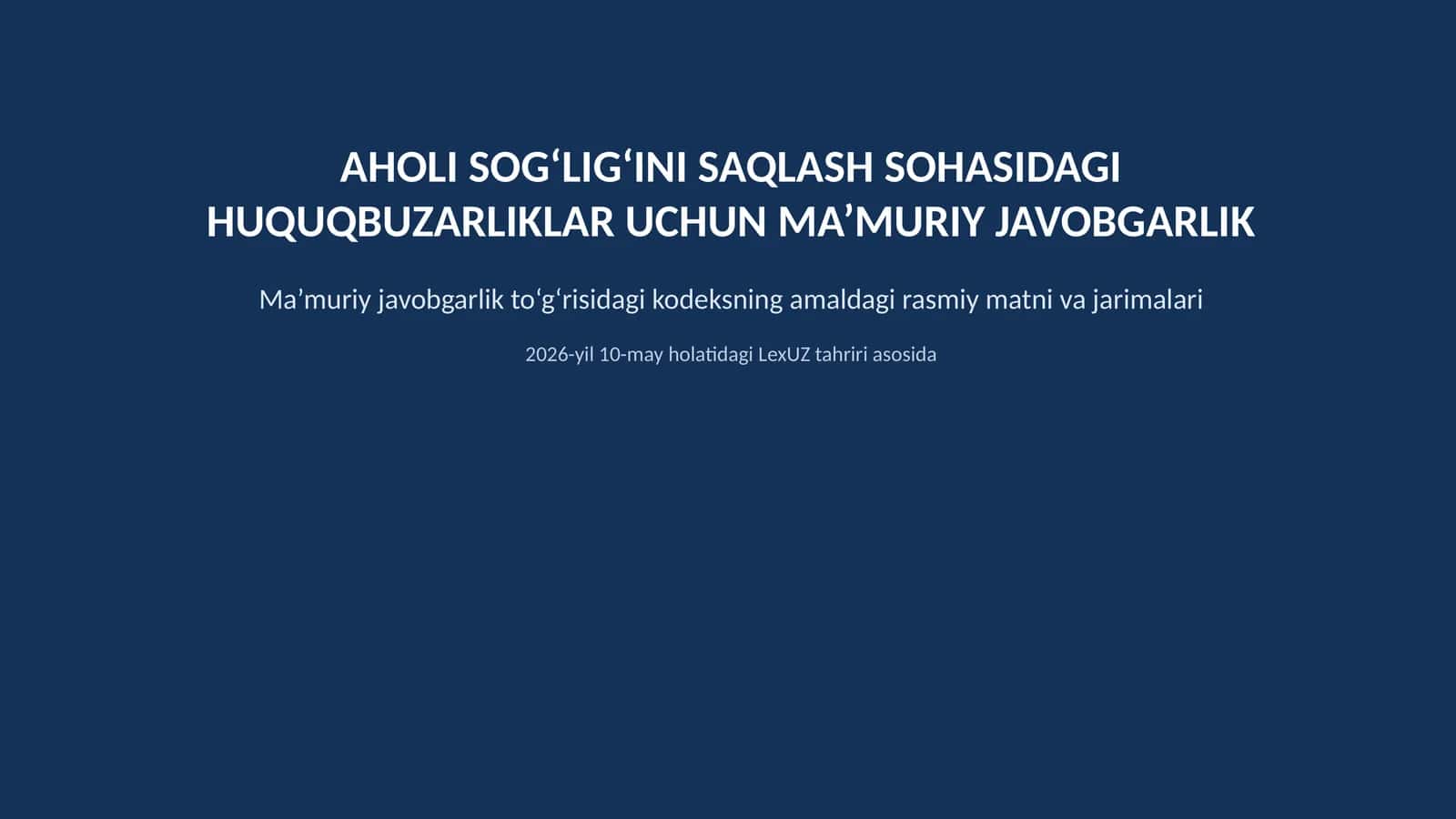 Ma’muriy javobgarlik haqida 1