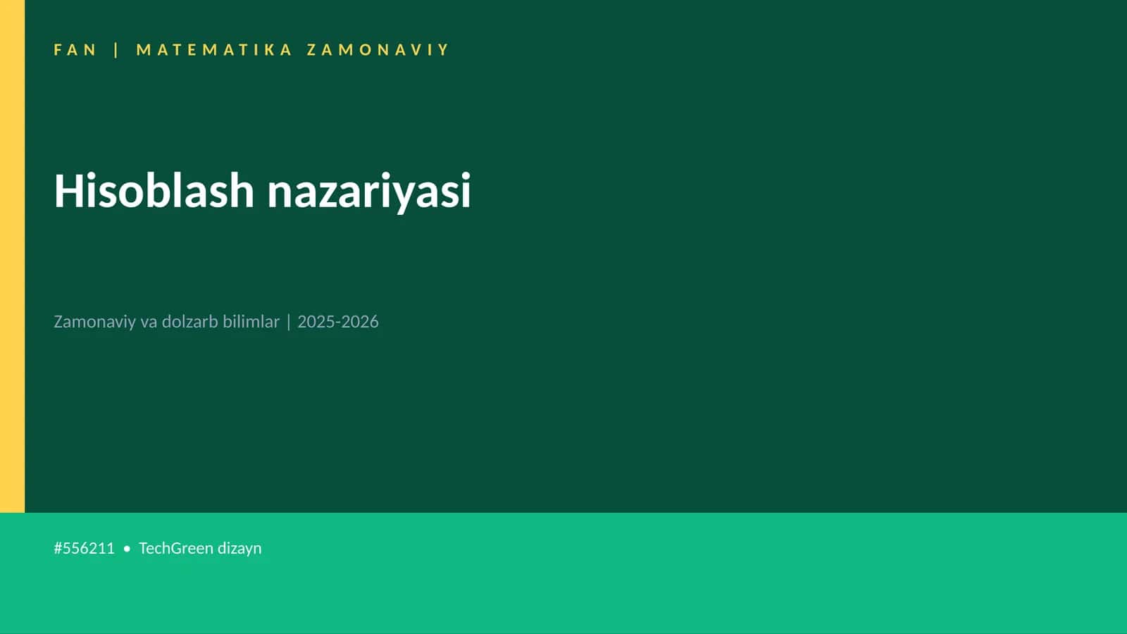Hisoblash nazariyasi 1