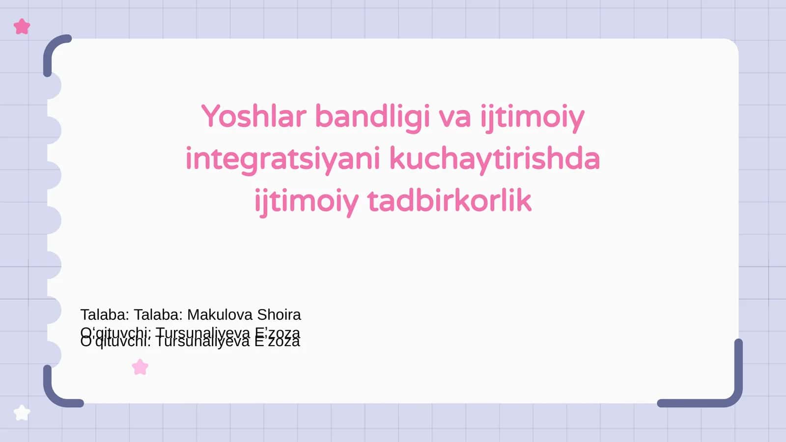 Yoshlar bandligi va ijtimoiy integratsiyani kuchaytirishda ijtimoiy tadbirkorlik 1