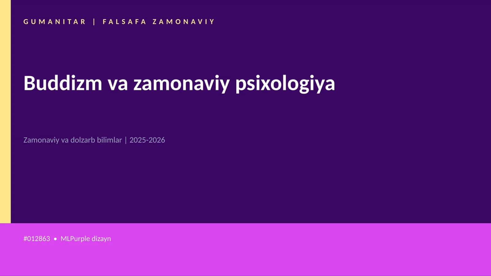 Buddizm va zamonaviy psixologiya 1