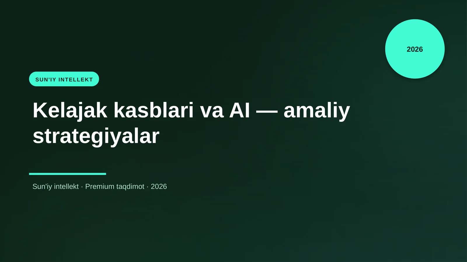 Kelajak kasblari va AI — amaliy strategiyalar 1