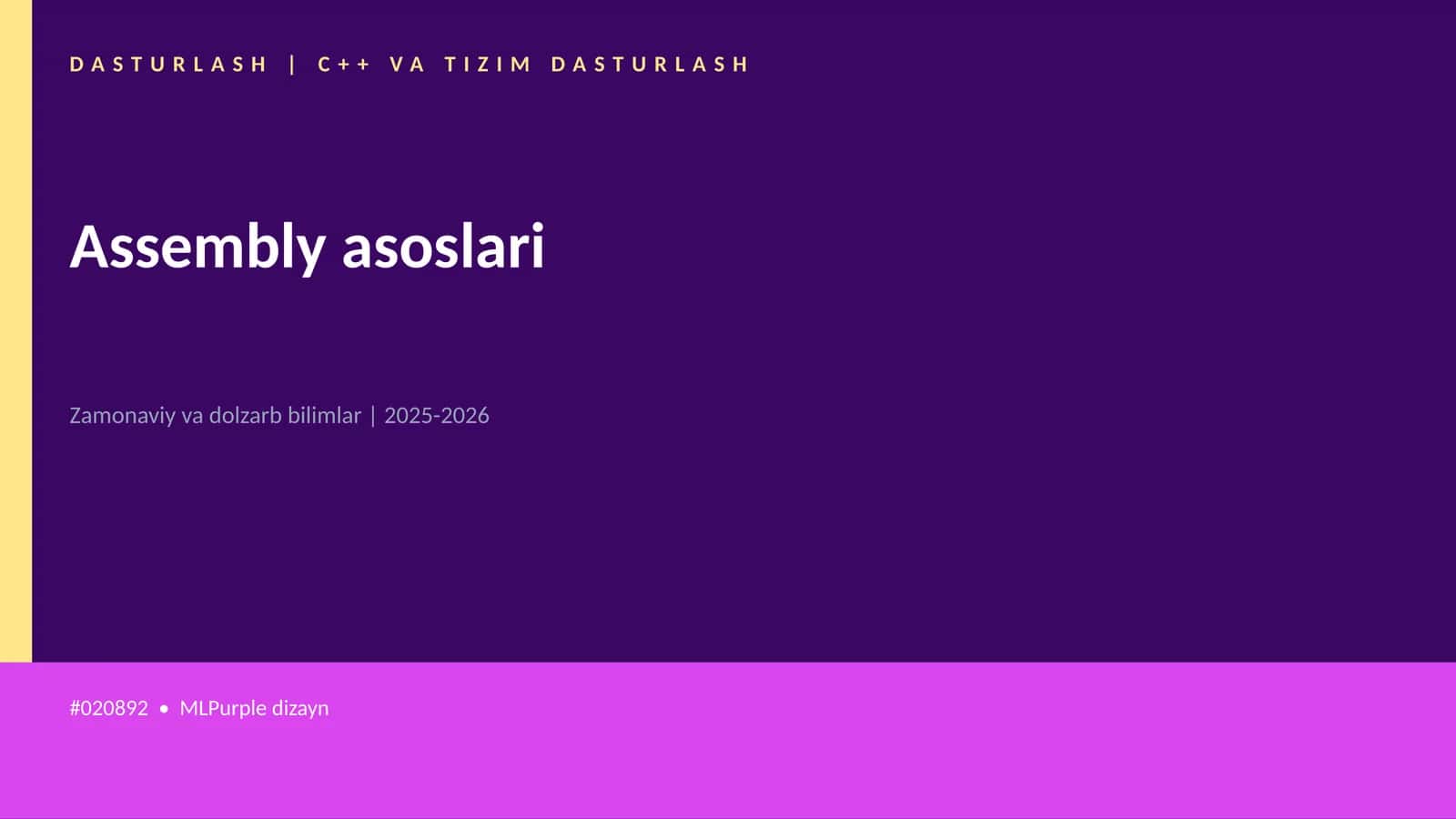 Assembly asoslari 1