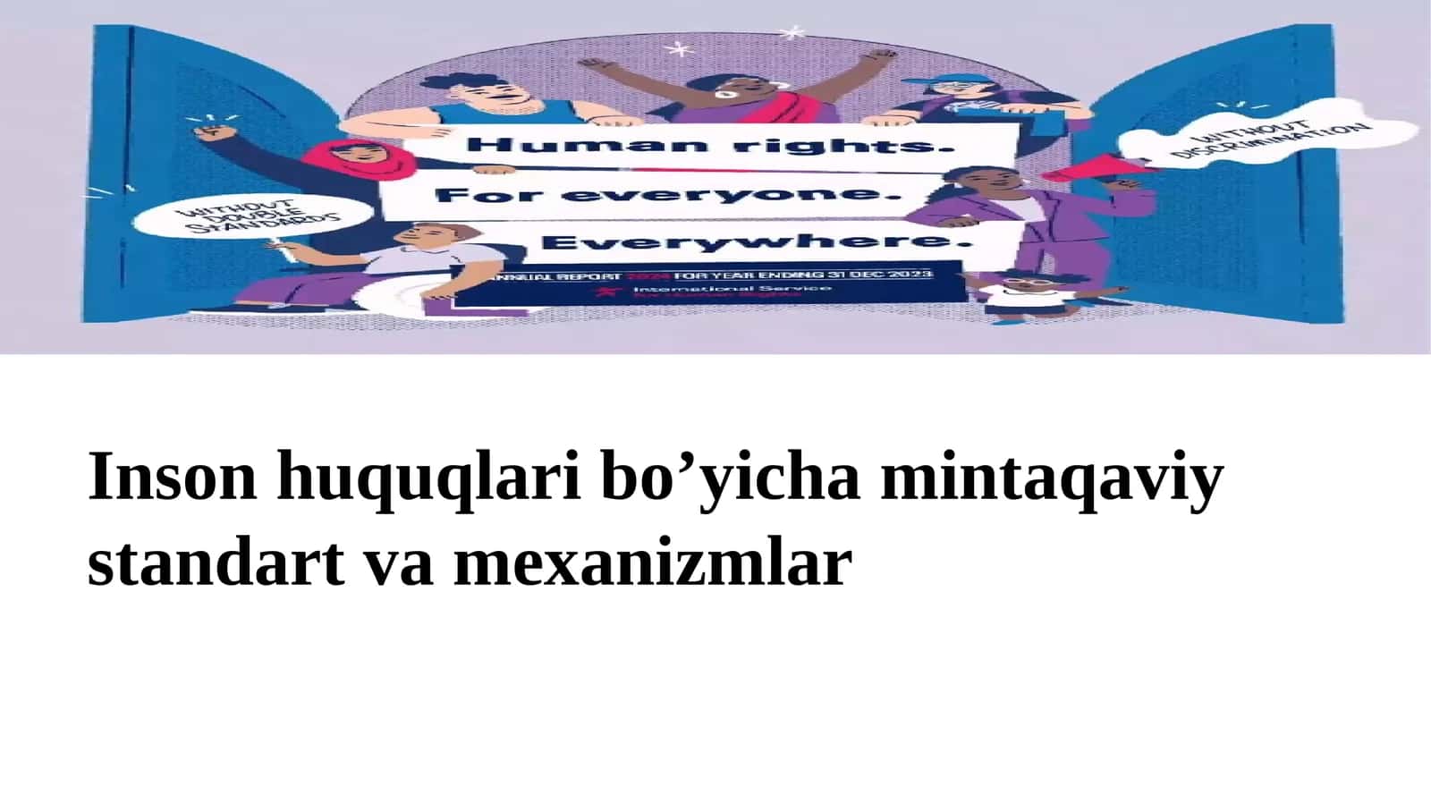 Inson huquqlari bo'yicha mintaqaviy standart va mexanizmlar 1