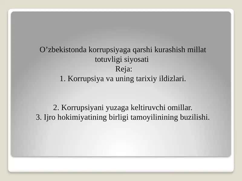 Korrupsiya tushunchasi, uning illatlari va ko‘rinishlari 1