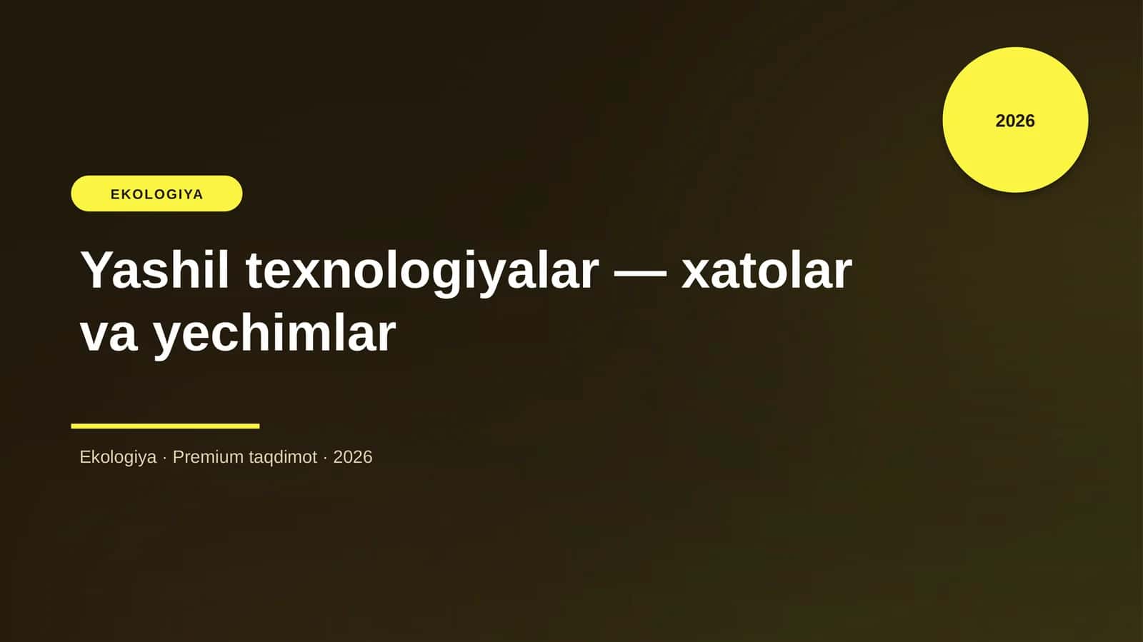 Yashil texnologiyalar — xatolar va yechimlar 1