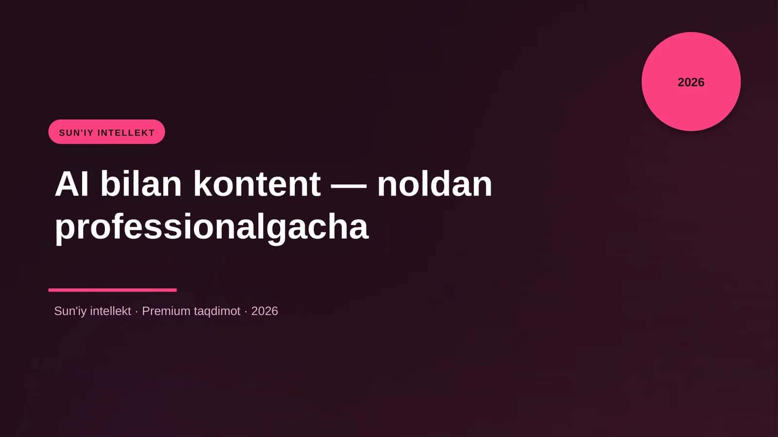 AI bilan kontent — noldan professionalgacha 1