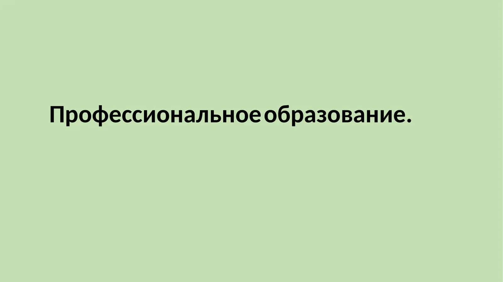 Профессиональное образование 1