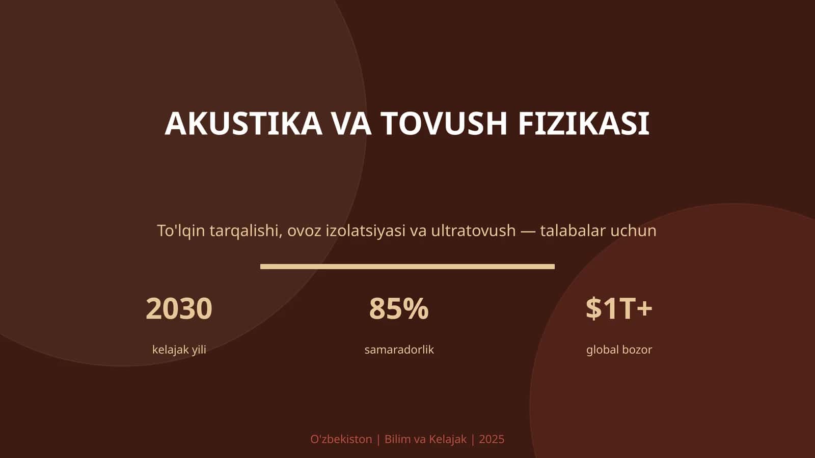 AKUSTIKA VA TOVUSH FIZIKASI 1