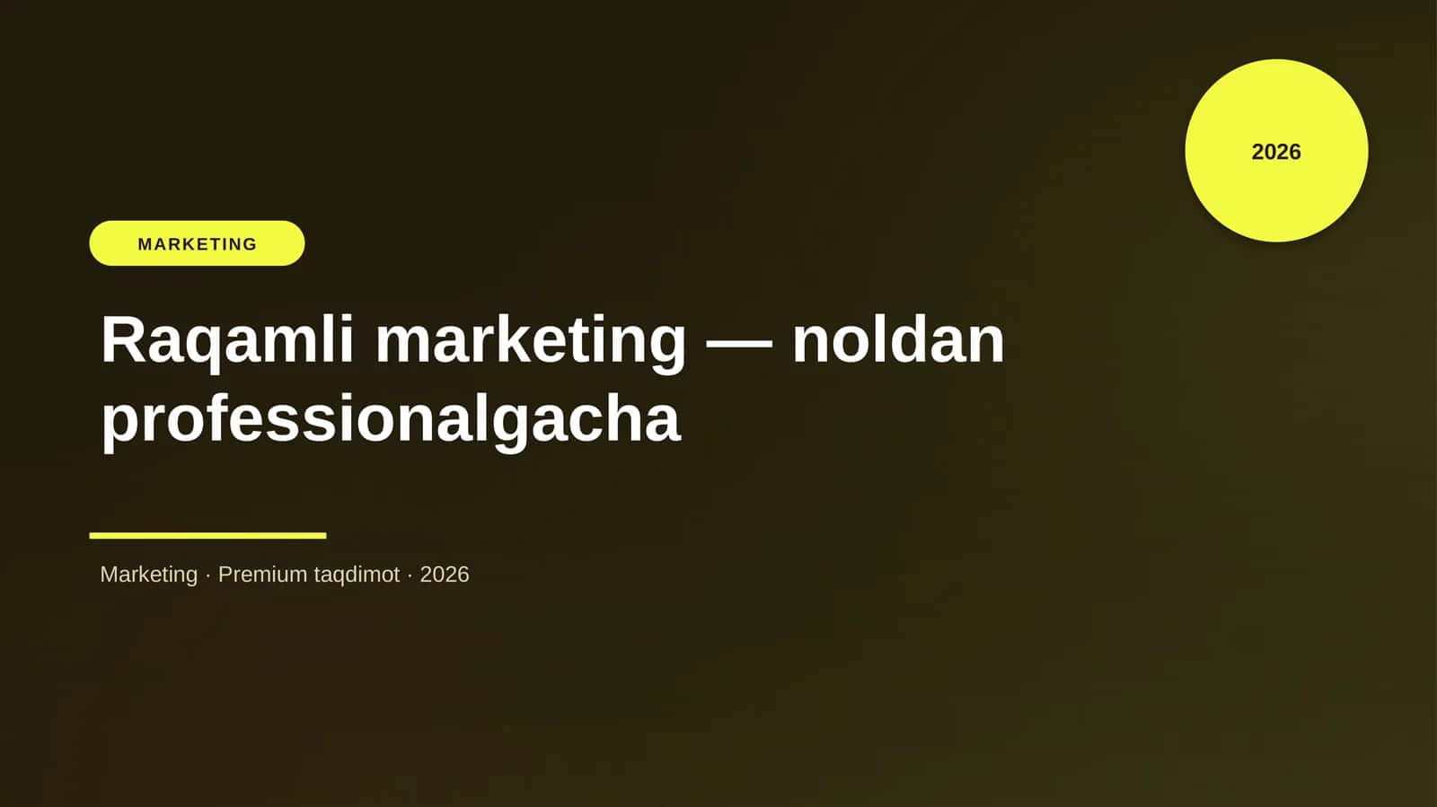Raqamli marketing — noldan professionalgacha 1